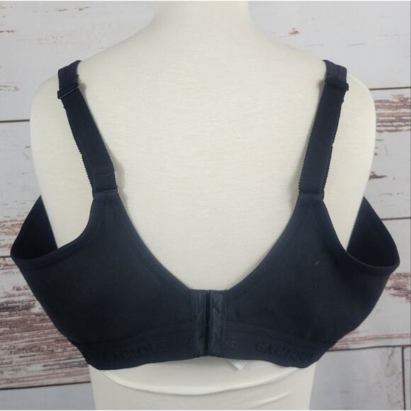 Cacique Unlined Full Coverage No Wire Bras Set of 3 Black Grey Size 46C - Picture 4 of 16